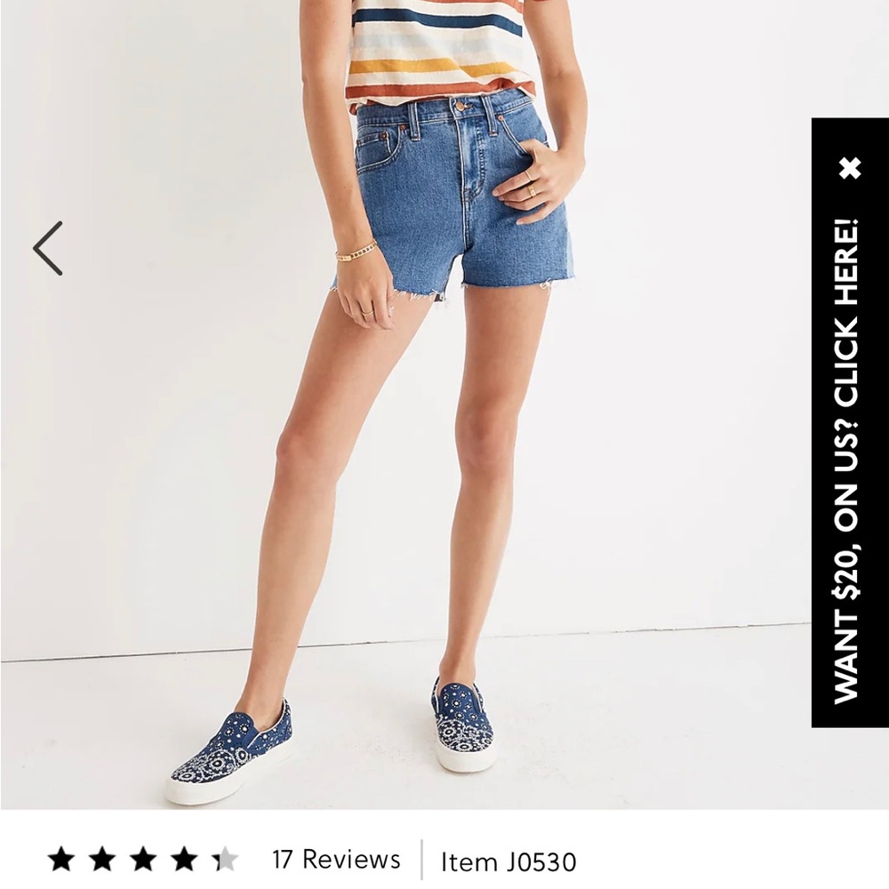 Madewell high rise denim shorts